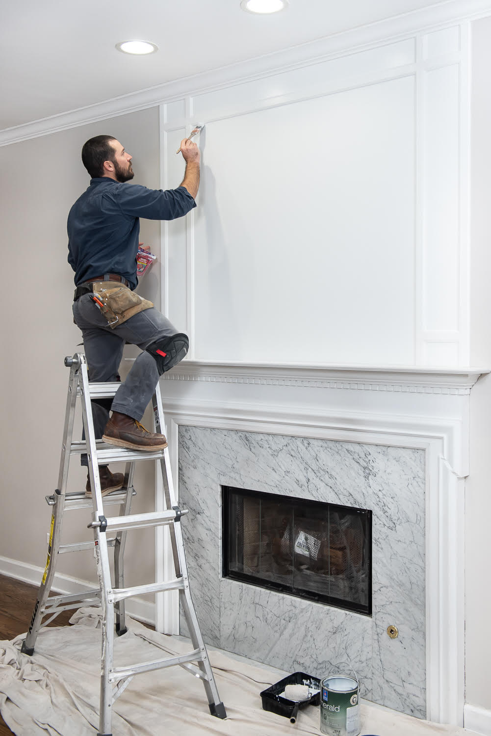 painting fireplace